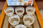 Vintage Masserini Barocco Footed Glass Bowl Coupe Goblet Made in Italy 1960s 1970s