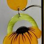 Open Arch Upside Down Yellow Sunflower Drop Earrings Image 4