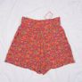 FRNCH Orange Pink Green Floral High-Waisted Tie Waist Shorts Size S Image 7
