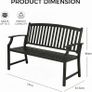Metal Garden Bench, Park Bench with Backrest & Armrest, Reclining Bench Retro Style for 2-3 Seater, Garden Furniture Benches for Garden, Park, Balcony (Black) Image 3