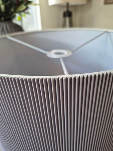 16" Grey Ribbed lampshade