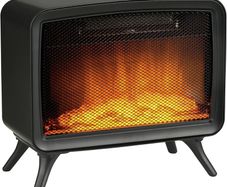 Electric Fireplace, Freestanding or Tabletop, Quiet Electric Stove with LED Flame Effect, 2 Heat Settings, Overheating Protection, 800W/1600W