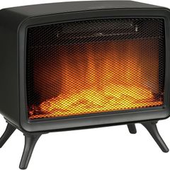 Electric Fireplace, Freestanding or Tabletop, Quiet Electric Stove with LED Flame Effect, 2 Heat Settings, Overheating Protection, 800W/1600W