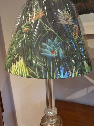 2 Table Lamps with brand new lamp shades ( &K Amsterdam ) and Free IKEA DYTAG green throw