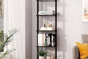 NEW SALE | Bookshelf Wall Mounted, Ladder Shelf, 5-Tier Bookcase Rack, Storage Unit with Metal Frame