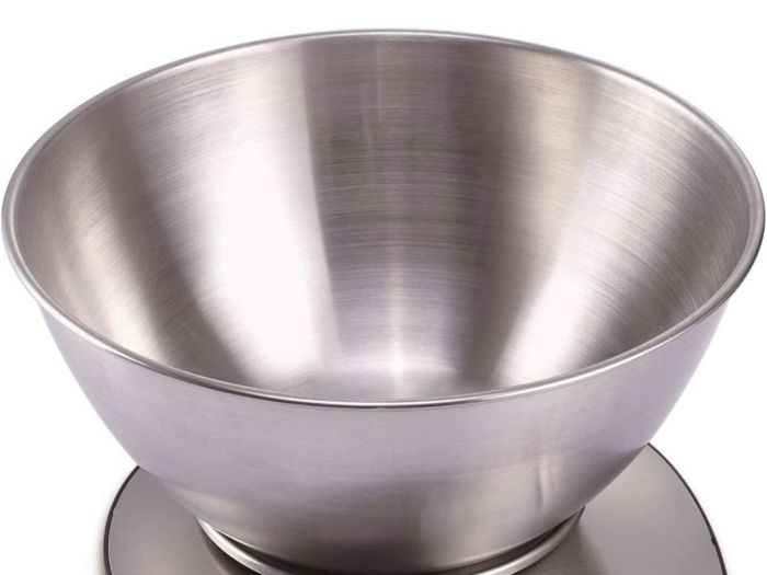 Electronic Kitchen Scale Stainless Steel Baking Scale - Large Display Wet and Dry Food Weighing Scale with Stainless Steel Mixing Bowl - Easy Switch Between Imperial and Metric - Max 5 KGS (FREE POSTAGE)