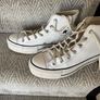 White leather converse high tops size 6 Image 3