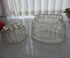 Vintage glass jelly moulds - set of two