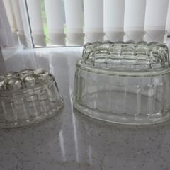 Vintage glass jelly moulds - set of two
