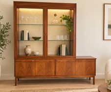 Mid-Century Modern Display Cabinet with Storage