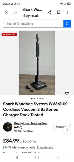 Shark cordless vacuum cleaner