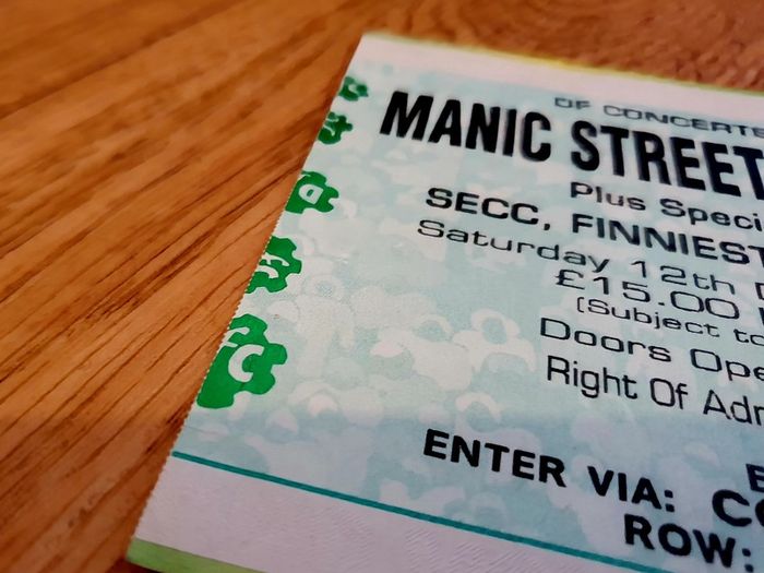 Manic Street Preachers Concert Ticket - SECC Glasgow 1998 - Original
