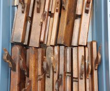 Tub of antique wooden plains