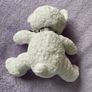 Adorable White Teddy Bear with Cream and Blue Plaid Bow Image 5