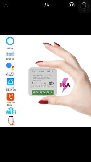 Mini Wifi Smart Switch 2 Way Control Smart life or  Tuya App  16A DIY Light Switches   Alexa Yandex Alice Smart Google Home APP Voice Control