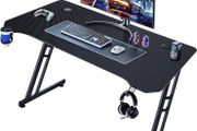 Gaming Desk 120 x 60cm Large Computer Table PC for Home Office Metal Frame with Cable Tray and Headphone Hook