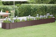 Garden Raised Bed Galvanised Steel 512x80x36 cm Brown