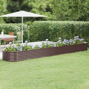 Garden Raised Bed Galvanised Steel 512x80x36 cm Brown
