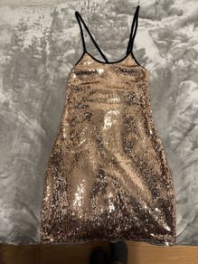 Gold Sequin mini dress, size 8