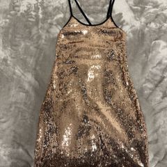 Gold Sequin mini dress, size 8