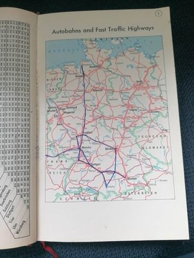Vintage 1951 Shell Autoatlas Germany & 1951 ADAC Autobahn Map