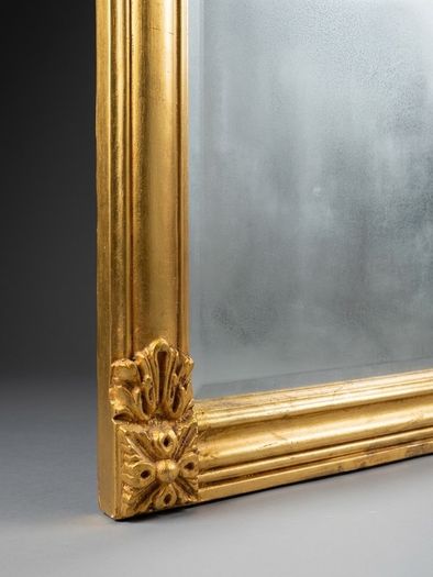 Large Regency Style Carved Giltwood Overmantel Mirror