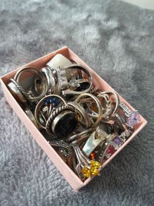 34 solid silver rings,all halmarks