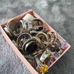 34 solid silver rings,all halmarks