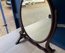 Late Victorian Antique Mahogany Oval Swing Toilet Mirror/Dressing Table Mirror