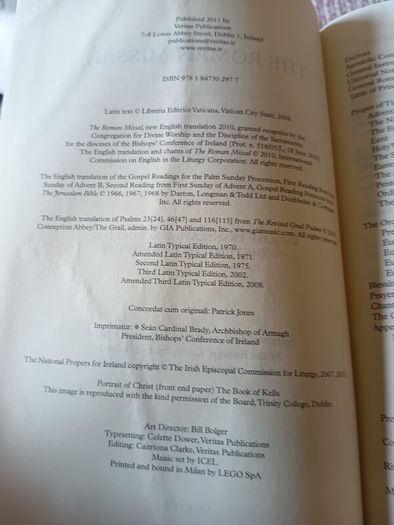 The Roman Missal. Approved for Use in the Dioceses of Ireland