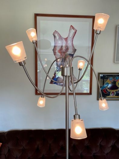 Rare IKEA Kryssbo Medusa Tentacle Jellyfish Stainless Floor Dimmer Accent Lamp
