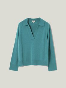 JIGSAW Open Collar Compact Wool Rich Jumper SIZE XL