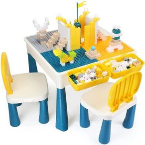 Children's Table with 2 Chairs |163-Piece Building