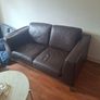 2 seater leather brown couch Image 2