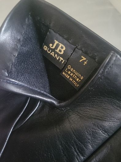 black leather gloves