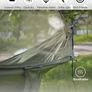 NEW SALE | Camping Hammock with Mosquito Net - Ultra Lightweight Durable Double/Single Travel Hammock 210T Parachute Nylon with Tree Straps 660lbs Capacity for Garden Camping Backpacking (Blue) Image 4