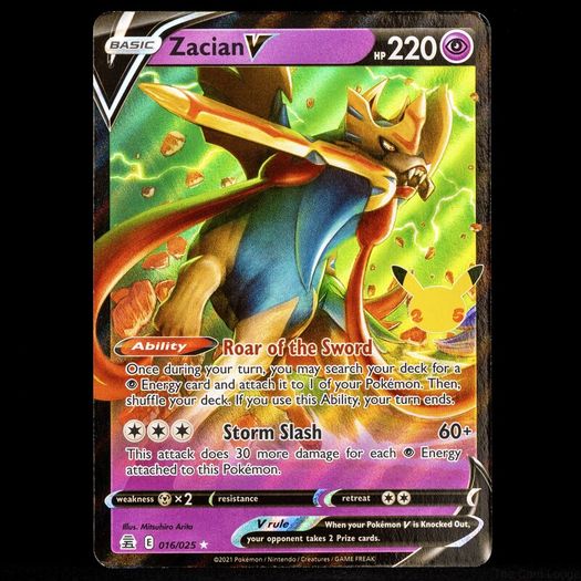 Zacian V 016/025 Half Art Ultra Holo Rare Celebrations 25th Anniversary Pokemon Card