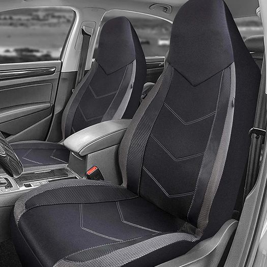 2x High Back Air Mesh Fabric Car Seat Covers Sporty Design Airbag Compatible Fit For Most Car Suv Truck Van Seat Cushion