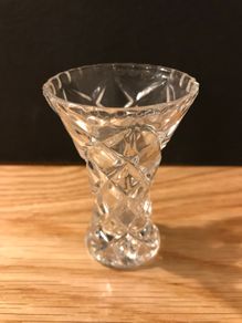 Small Crystal Hand Cut Glass Vase