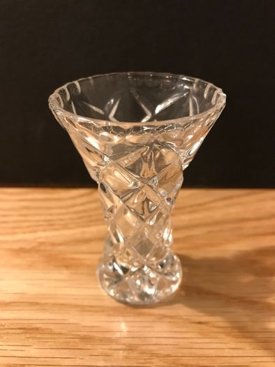 Small Crystal Hand Cut Glass Vase