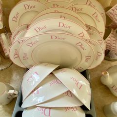 vintage pink Dior fine bone china set