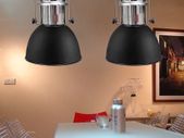 Ceiling Lamp 2 pcs Height-adjustable Modern Black Metal