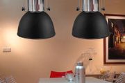 Ceiling Lamp 2 pcs Height-adjustable Modern Black Metal