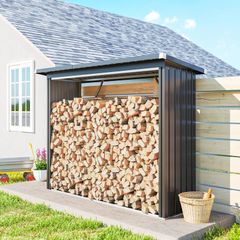 Shelter Firewood Rack with Elevated Floor and Sloping Roof