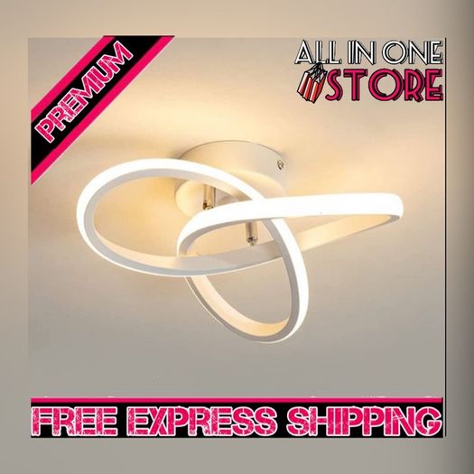 Modern LED Ceiling Light,Round Geometry Ceiling Lamp,Chic Chandelier 3000K for Hallway,Living Room,Bedroom 18W Dia 24CM (FREE POSTAGE)