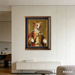Custom Royal Pet Portrait - Hand-painted from Your Photo