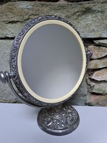 Silver vanity mirror