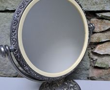 Silver vanity mirror