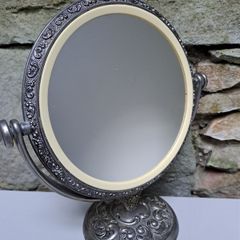 Silver vanity mirror