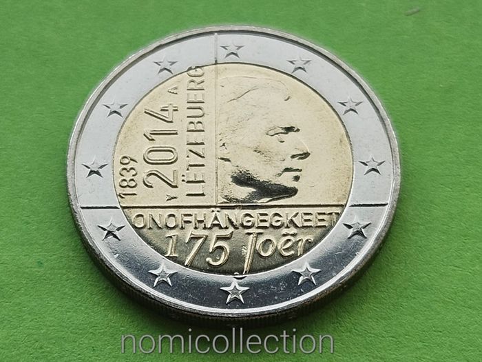 Luxembourg 2014 year Uncirculated 2 Euro coin.